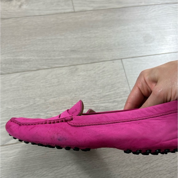 Tod’s Gommino Pink Suede Loafer Slip On Flat Shoes - Picture 12 of 14